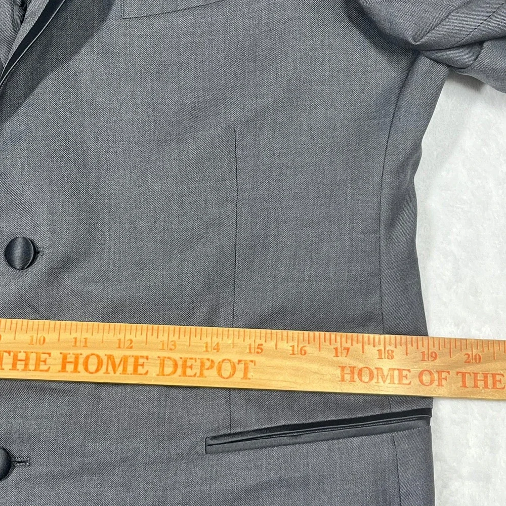 Joseph Abboud Slim Fit Two Button 100% Wool‎ Blazer Mens 40R Grey Sport Coat